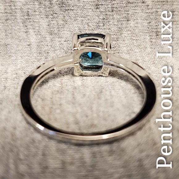 Peacock Blue Topaz Silver Ring - Picture 4 of 7